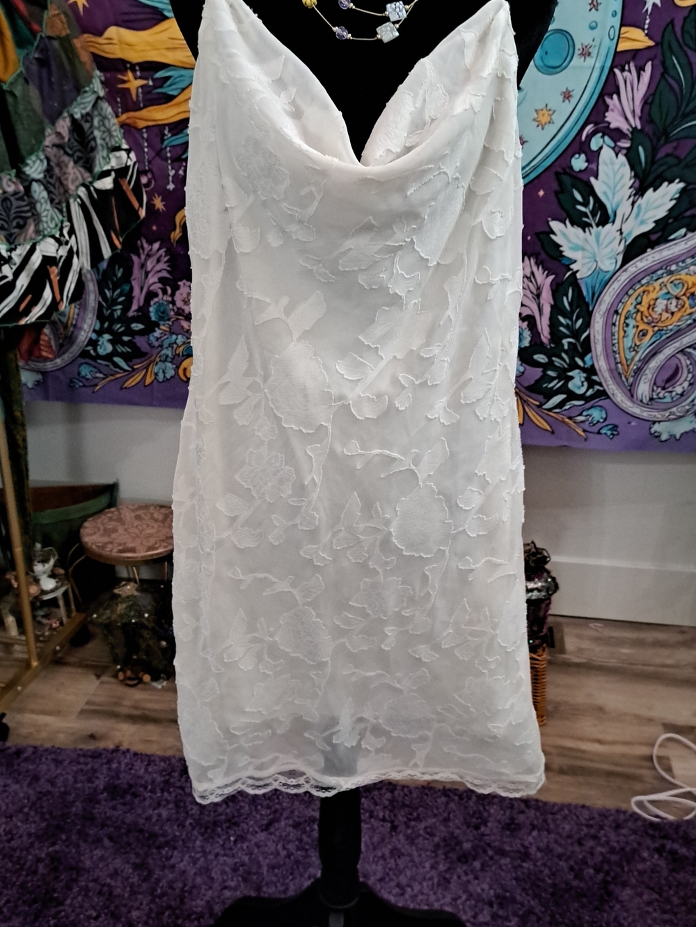 White Floral Slip Dress
